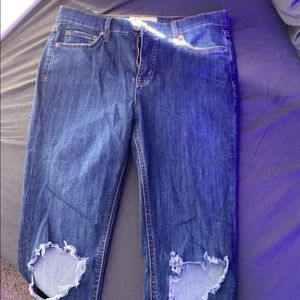 Free People Busted Knee Denim Stretch Jeans